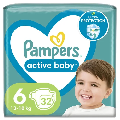 Pampers Active Baby Πάνα No6 32TMX