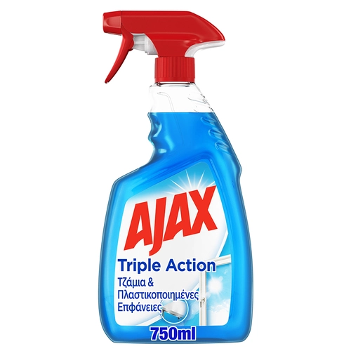 Ajax Υgrό Τζαμιών Spray Triple Action 750ml