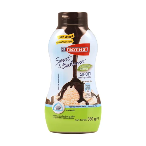 Γιώτης Sweet & Balance Στέβια Σιρόπι Σοκολάτας 350gr