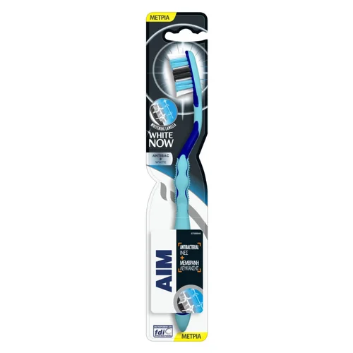 Aim Οδοντόβουρτσα White Now Antibac Μέτρια