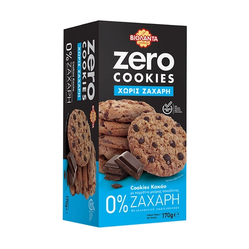 Βιολάντα Μπισκότα Cookies Zero Κακάο Με Κομμάτια Σοκολάτας 170gr