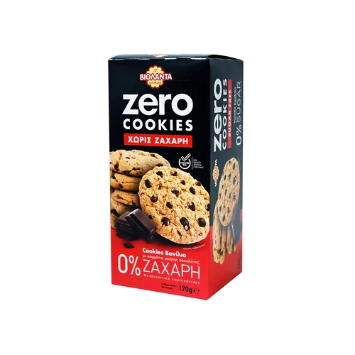Βιολάντα Μπισκότα Cookies Zero Βανίλια Με Κομμάτια Σοκολάτας 170gr
