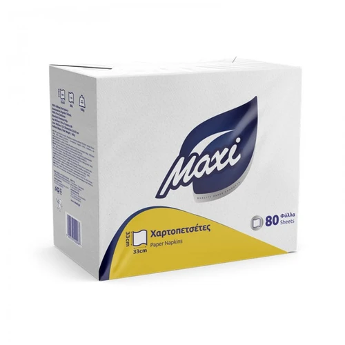 MAXI Χαρτοπετσέτα 1Φυλλο Λουλούδι 33x33 80τμχ