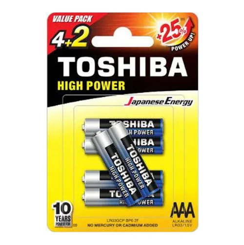 Toshiba Μπαταρία Alkaline AAA LR03GCP BP6 4+2 Δώρο