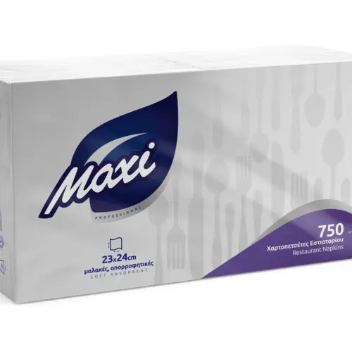 MAXI Χαρτοπετσέτα Εστιατορίου 1Φυλλο Μαλακή 23x24