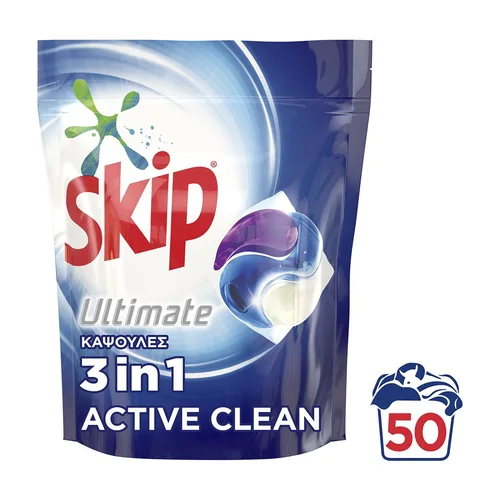 Skip Κάψουλες Πλ. Ultimate Active Clean 50τμχ 1350 gr