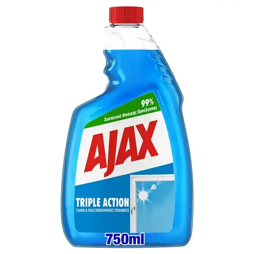 Ajax Υgrό Τζαμιών AntKo Triple Action 750ml