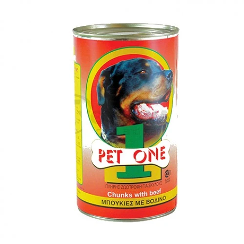 Pet One 1 Τροφή Για Σκύλους Μπουκιές Βοδινού 1250gr