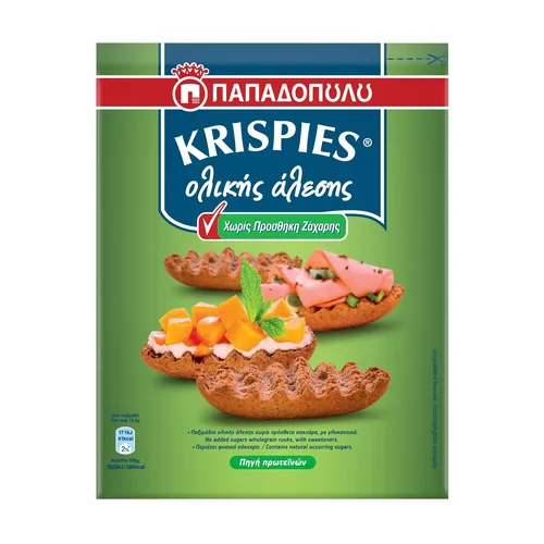Παπαδόπουλου Παξιμάδι Krispies Ολικής Αλέσεως Χωρίς