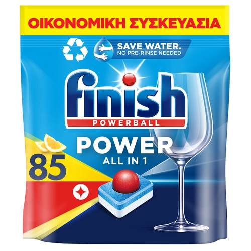 Finish Ταμπλέτες Πλυντηρίου Power All In 1 Λεμόνι 85τμχ