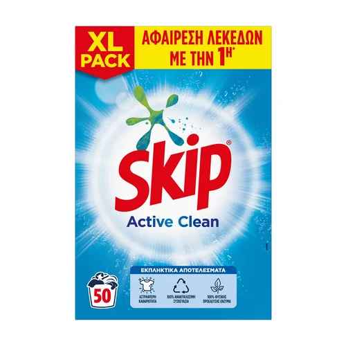 Skip Σκόνη Πλ. Active Clean 50 Μεζ 3250gr
