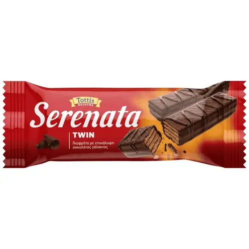 Serenata Γκοφρέτα Twin Με Σοκολάτα Γάλακτος 30gr