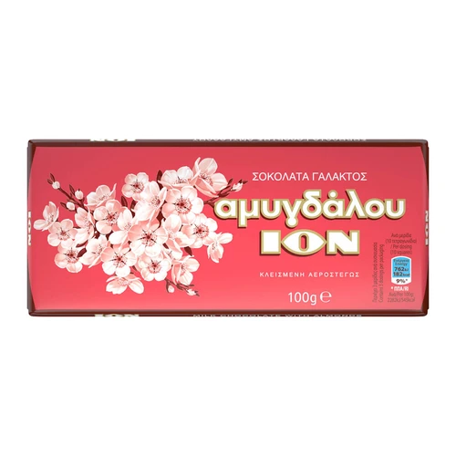 ION Σοκολάτα Γάλακτος Αμυγδάλου 100gr