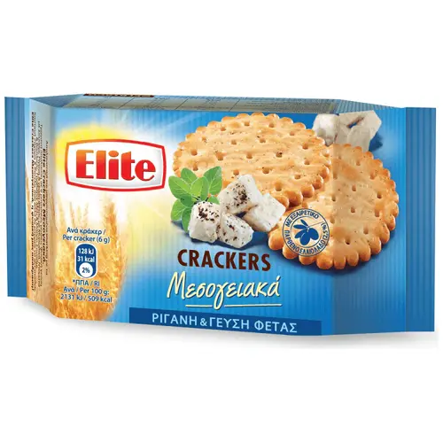 Elite Crackers Μεσογειακά Ρίγανη & Γεύση Φέτας 105gr