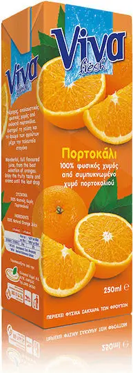 Χυμός Viva Πορτοκάλι 100% 250ml.