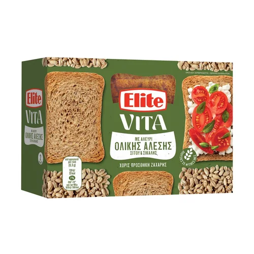 Elite Φρυγανιά Σίτου & Σίκαλης Ολικής Αλέσεως 180gr