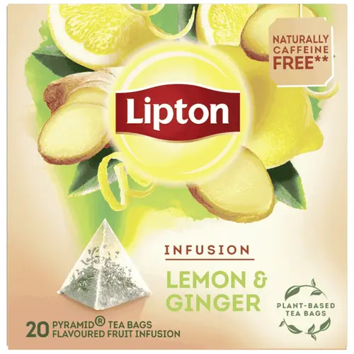 Lipton Τσάι Πυραμίδα Lemon & Ginger 20τμχ 40gr