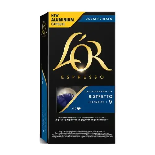 L'OR Καφές Κάψουλες Espresso Decaffeinato 9 Ristretto 20TMX 104gr
