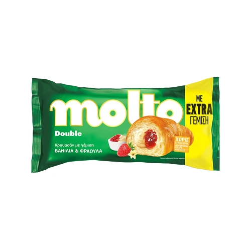 Molto Double Κρουασάν Βανίλια & Φράουλα 98gr